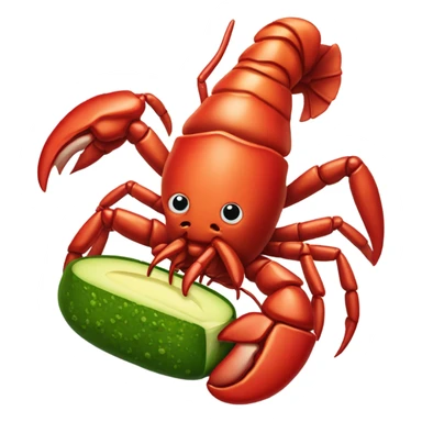 Lobster eating a pickle sticker
