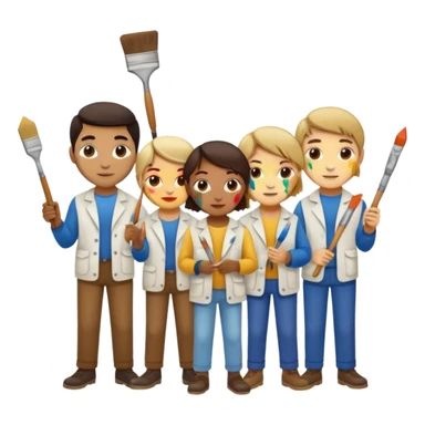 Painters with Paint Stained Faces sticker