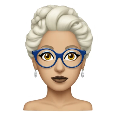 Lady gaga glasses updo blu eyes  sticker