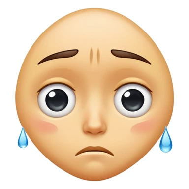 face with big teardrops, sad but cute sticker