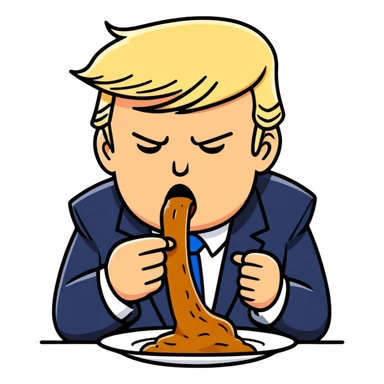 Trump eating a piece of shit sticker