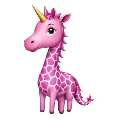Unicorn giraffe shark wearing a pink dress sticker