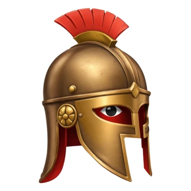 An emoji of an ancient Roman gladiator's helmet with a crest. sticker