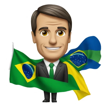 Bolsonaro with a Brazil flag on the second hand sticker