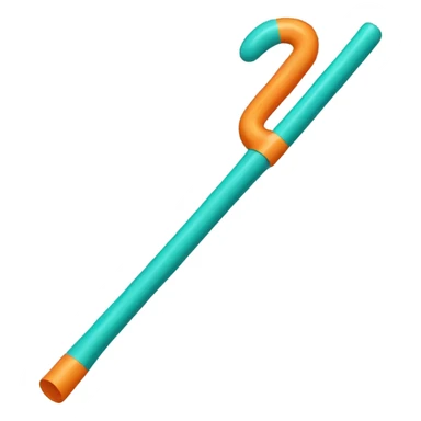 Teal and orange cane sticker