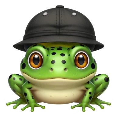 Лягушка с черными пятнами в кепке sticker
