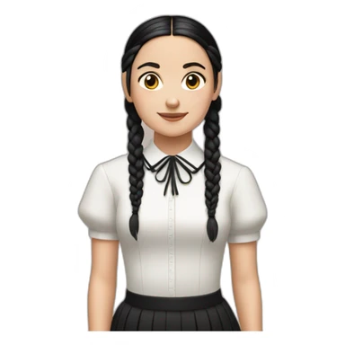 Wednesday adams with braids sticker