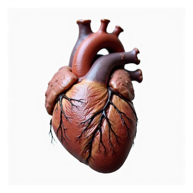 anatomical human heart, realistic style, detailed, photorealistic sticker