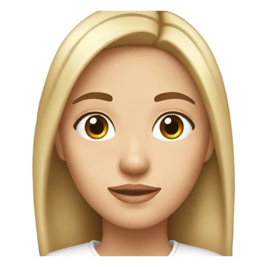 a girl with round brown eyes and straight brown hair with blonde highlights and small lips with a straight nose and thick brown eyebrows with a iphone 16 in white in her hand sticker