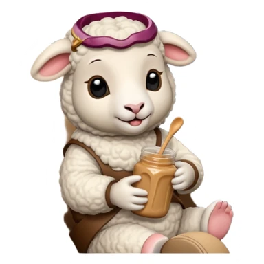 cute baby sheep eating peanut butter and jelly driving in a bmw x1 sticker