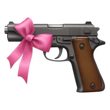 gun with pink bow sticker