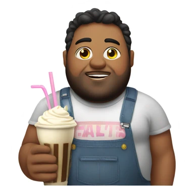 Fat guys with a milkshake sticker