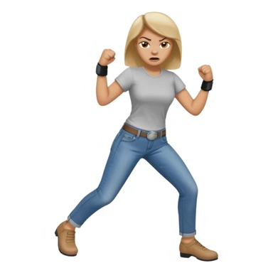 Woman angry kickin sticker