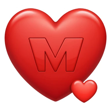 the letters M + V, in a heart  sticker