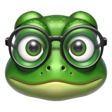 Frog with glasses sticker