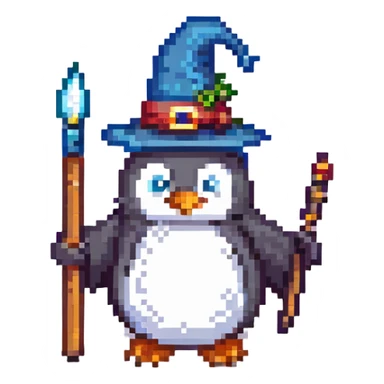 penguin wizard sticker