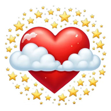 Corazón en una nube con estrellas sticker