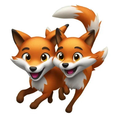 Foxes playing sticker