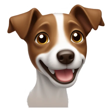 A chocolate brand tan jack Russell face smiling happy sticker