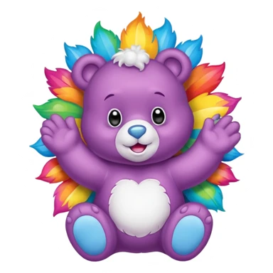 Care bear radiating positive energy sticker