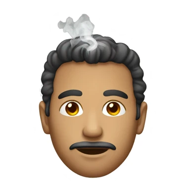 male portrait with cigarette sticker