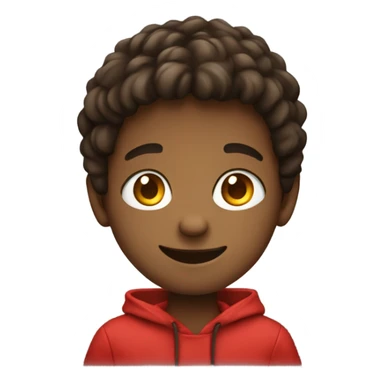 smiling boy in red hoodie sticker