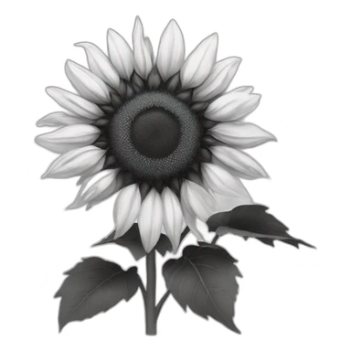 Black and white sunflower sticker