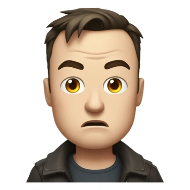 Angry Anime Elon Musk with furrowed brows and steam from ears. sticker
