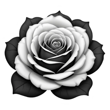 Black and white rose combine sticker