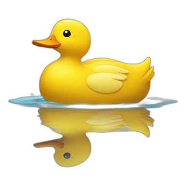 A yellow duck floating on the water sticker