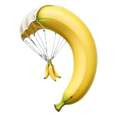A banana ￼￼parachuting ￼ sticker