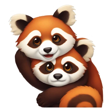 red pandas cuddling sticker