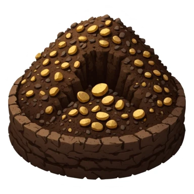 pile of soil with small pieces only sticker