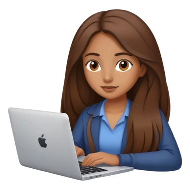 beautiful brown girl working on laptop sticker