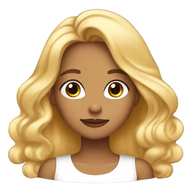beautiful girl with tanned skin, brown eyes, long eyelashes, and long, wavy golden blond hair blowing a kiss sticker