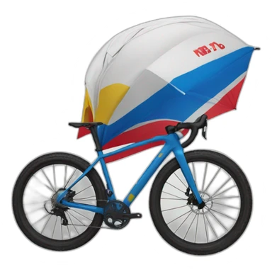 Ciclista mtb paraguas sticker