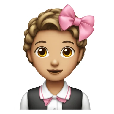 Girl with pink bow sticker