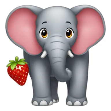 Éléphant fraise sticker