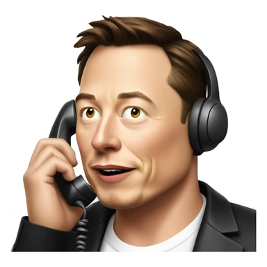 Elon Musk talking on the telephone sticker