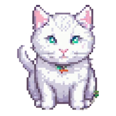 cute white cat sticker