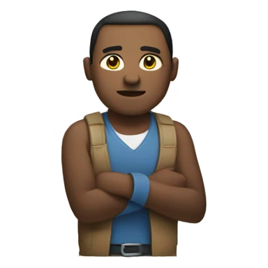 Man standing strong, holding a W sticker