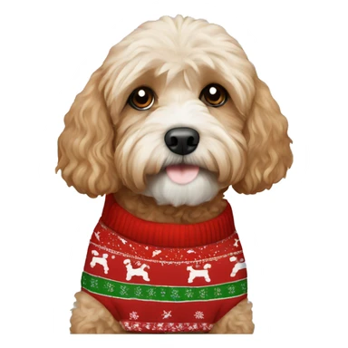 Cavapoodle with Christmas jumper  sticker