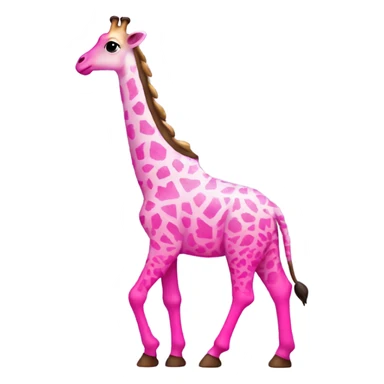 Pink ombre full body giraffe with glitter  sticker