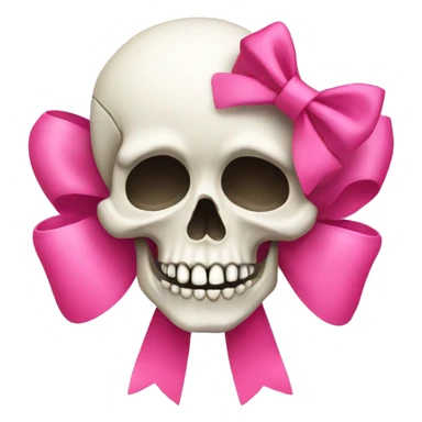 Skull with a pink bow sticker
