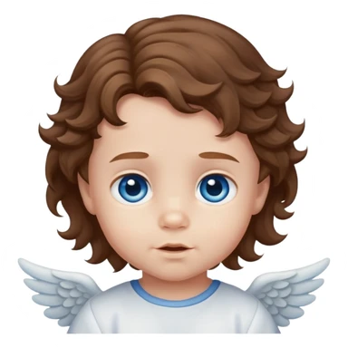  Baby boy angel with brown wavy hair blue eyes sticker