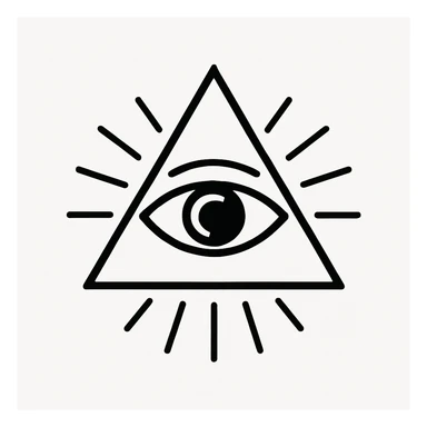 the Illuminati symbol, modern minimal design, clean lines sticker