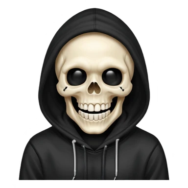 Laughing skull in a hoodie sticker