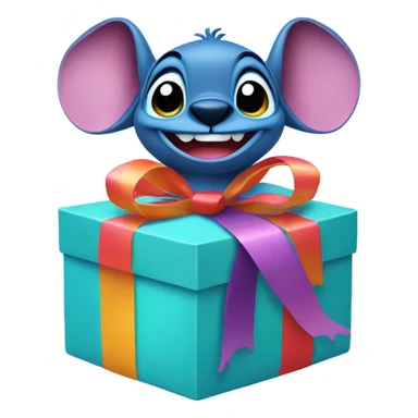 Stitch with present box sticker