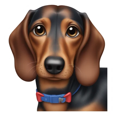 Wiener dog red and blue dapples sticker