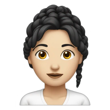 white women with black hair tied up sticker